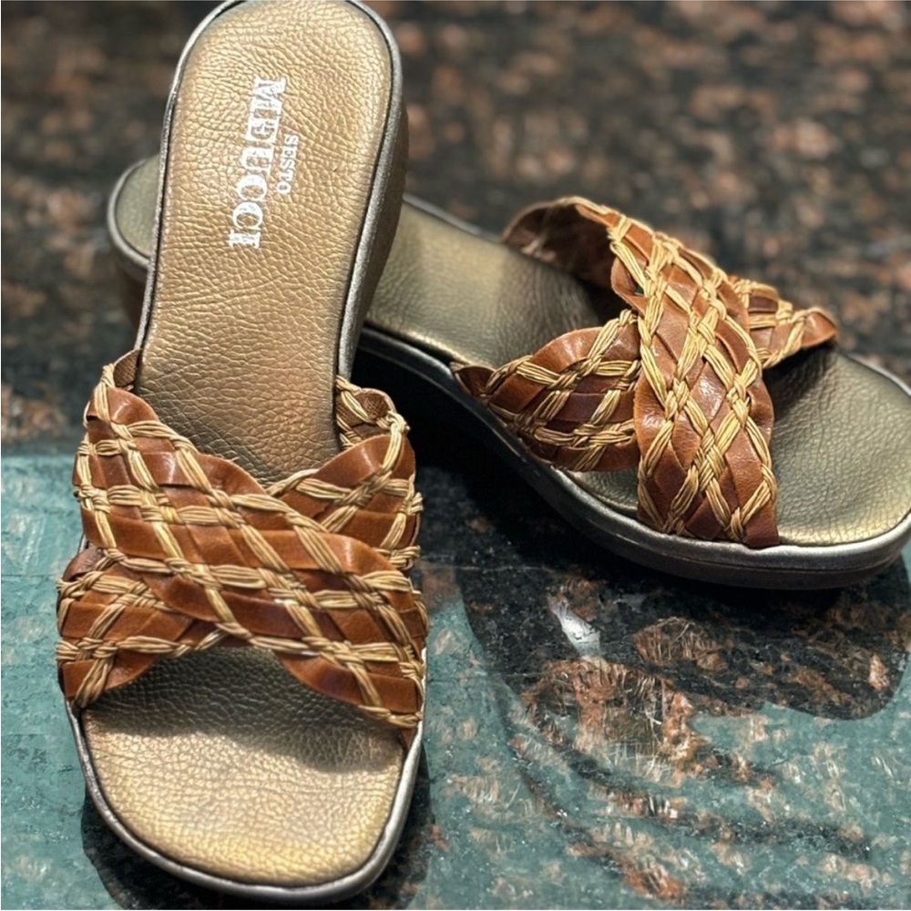 Sesto Meucci Sandal Italian made Braided
Leather Size 6.5